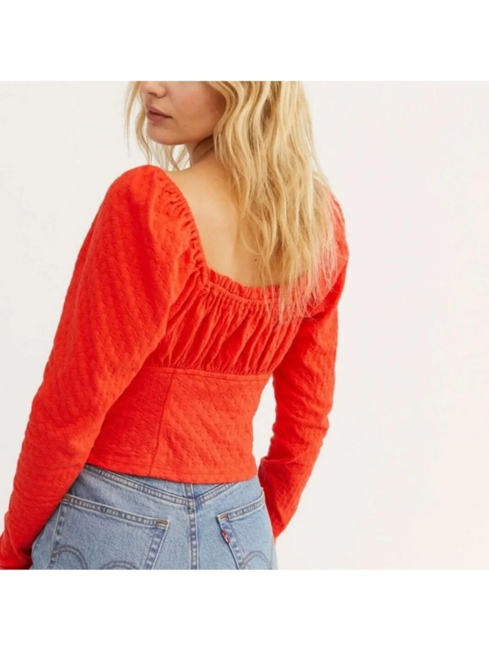 Free People Ladybug Long Sleeve Cropped Top Size Medium